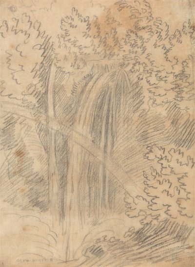 Ein Wasserfall von John Robert Cozens
